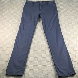 Faherty Brand Mens Chino Pants Faded Navy Blue Straight Leg 33x32.5